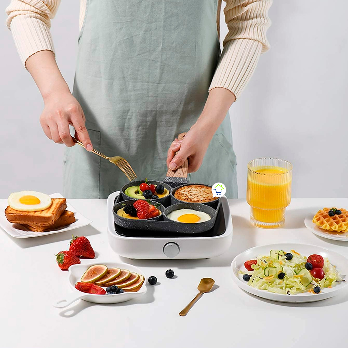 Miniatura 5 de Sarten 4 Compartimientos Cacerola H5